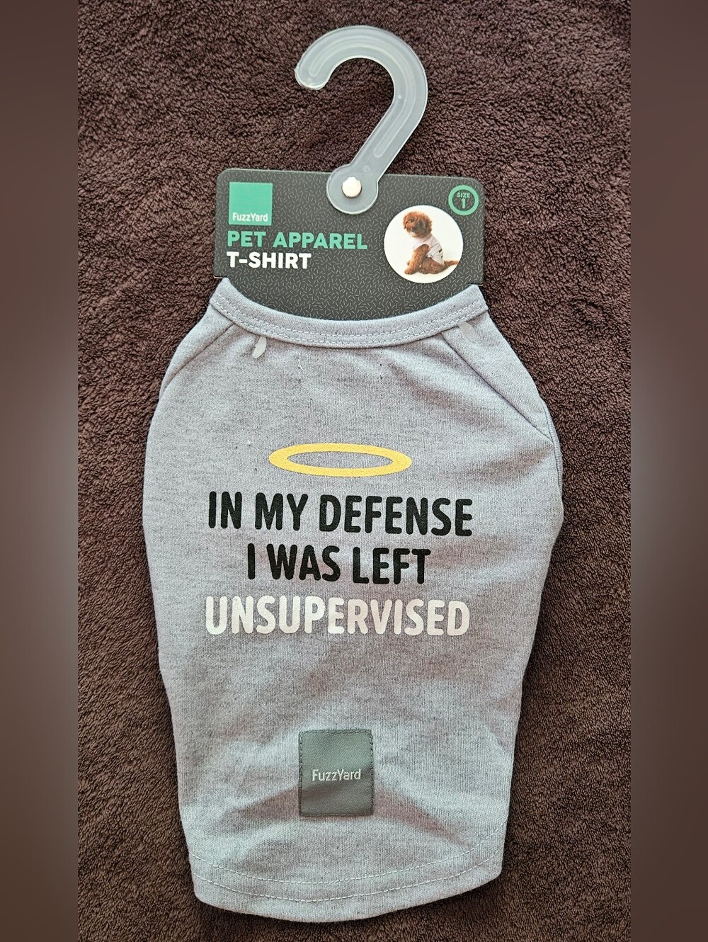 Fuzzyard Pet Apparel Unsupervised T-shirt Size 1 - NWT